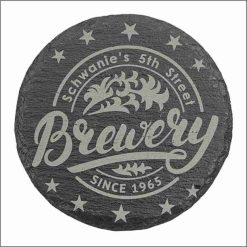 Lasered Slate Round Coasters - Set of 4