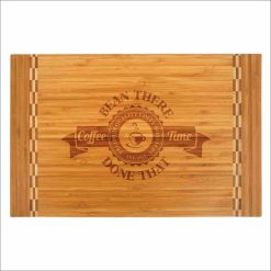 Personalized Bamboo Rectangle Cutting Board - with butcher block inlay