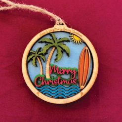 Merry Christmas Beach 3 Layers Ornament